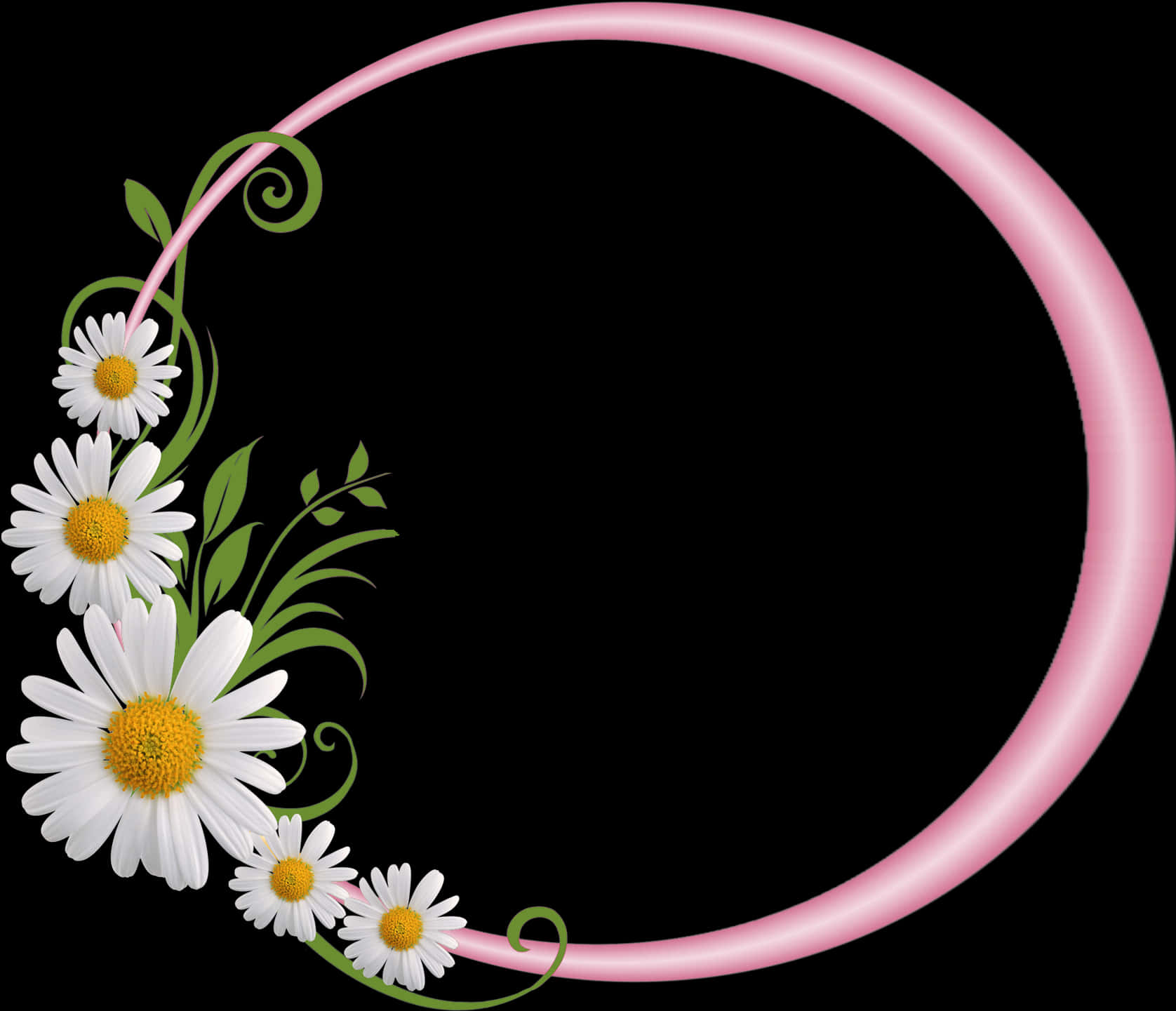 Floral Decorated Round Frame