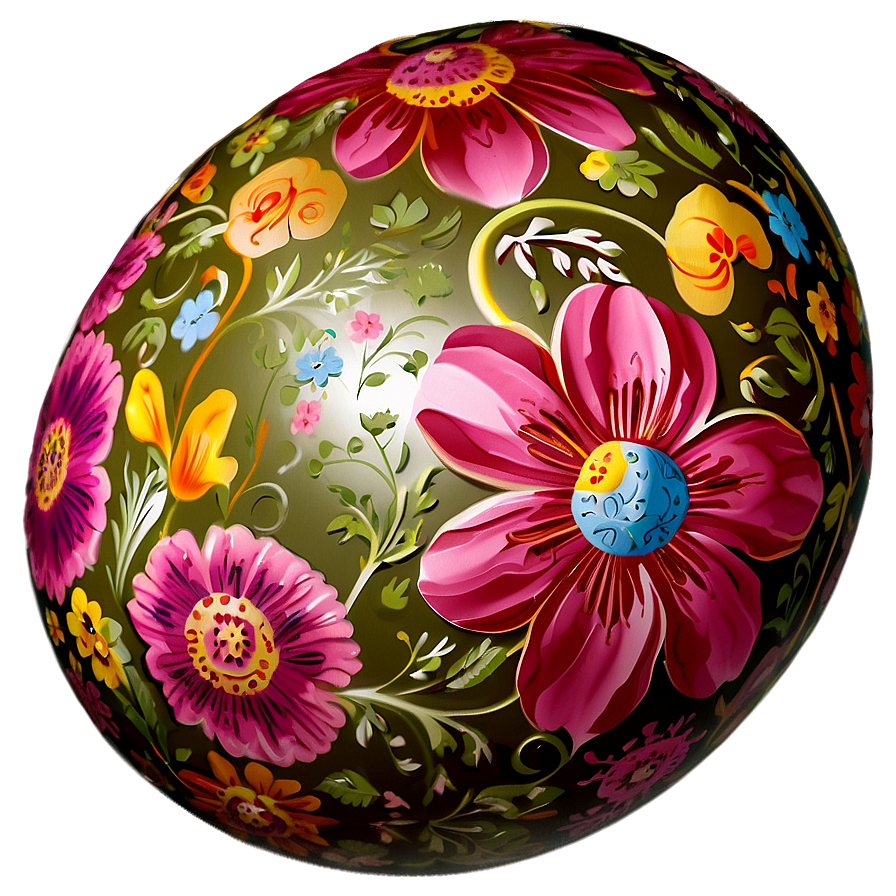 Floral Easter Egg Png Elp