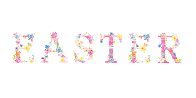 Floral Easter Text Design
