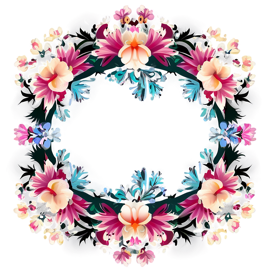 Floral Frame Border Png 06262024