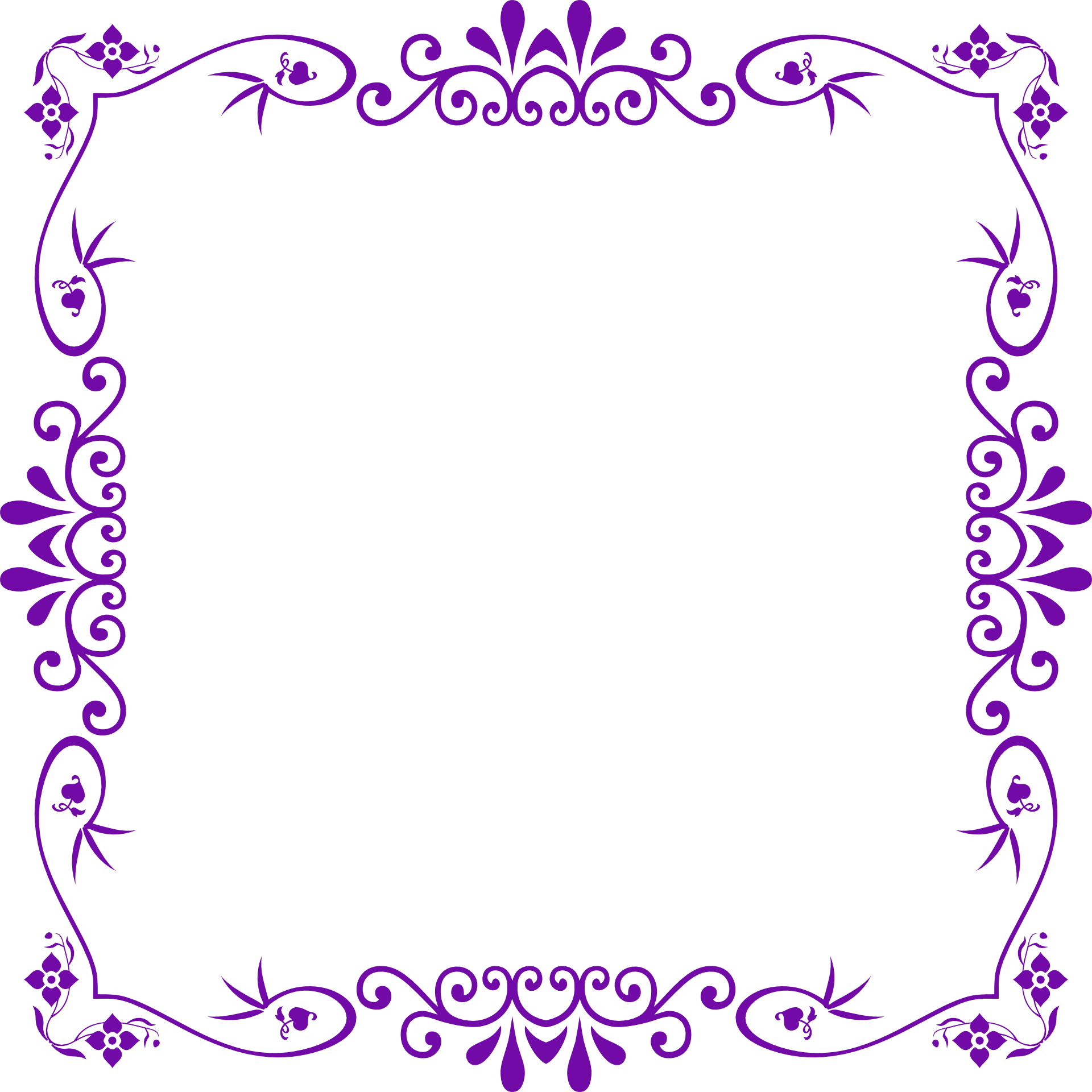Floral Frame Design Purpleand Blue