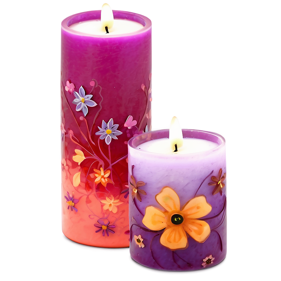 Floral Garden Candle Png 12