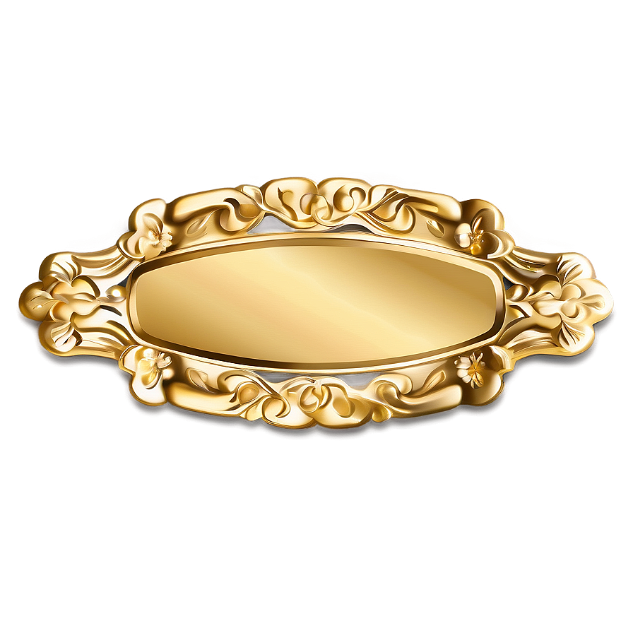 Floral Gold Plate Png 06262024