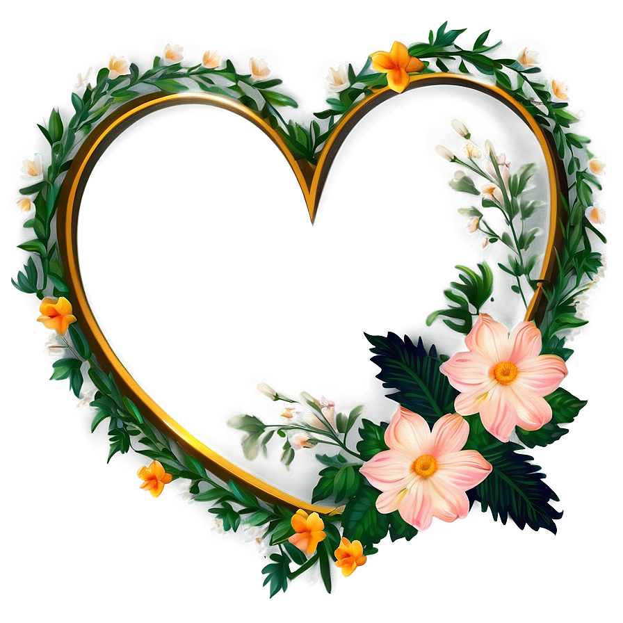 Floral Heart Border Png 05252024