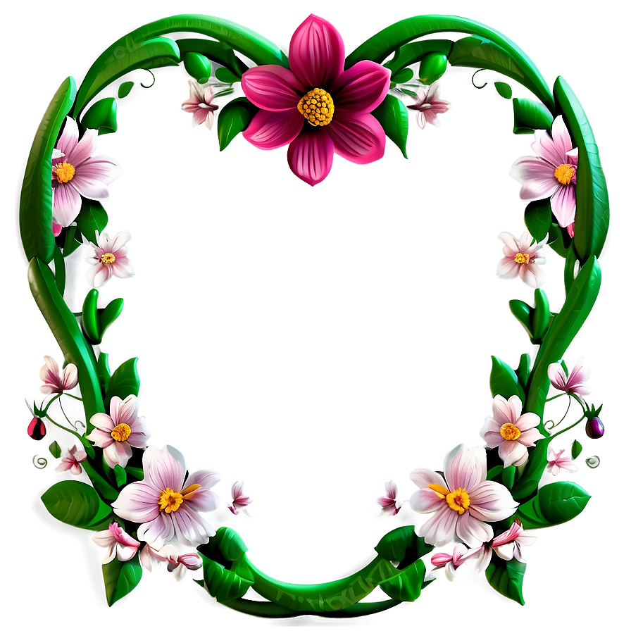 Floral Heart Border Png 69