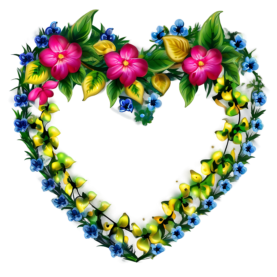 Floral Heart Clipart Decoration Png 05252024