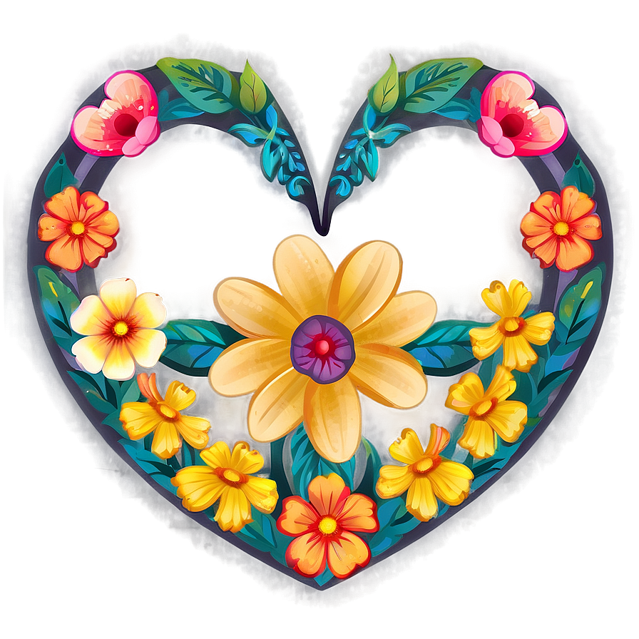 Floral Heart Clipart Png Shv92