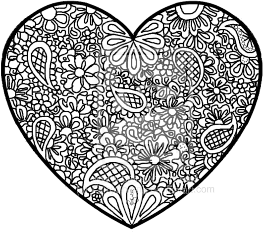 Floral Heart Coloring Page