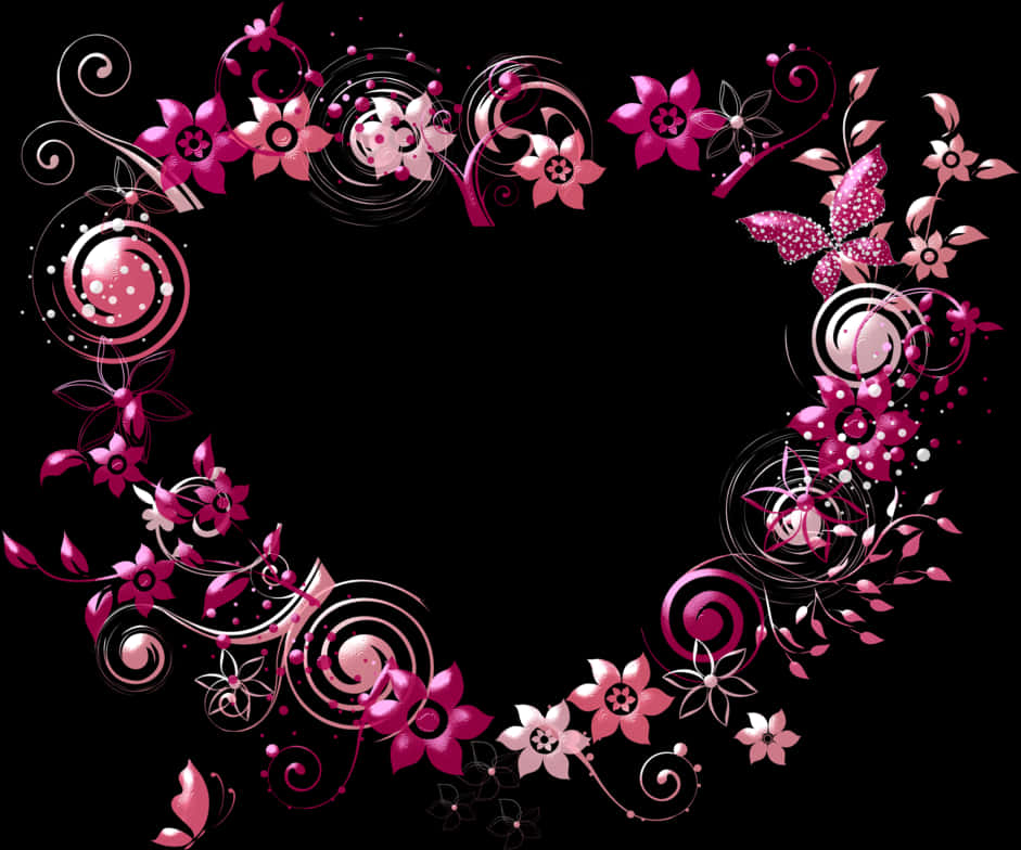 Floral Heart Design Graphic