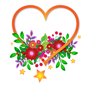 Floral Heart Design Graphic