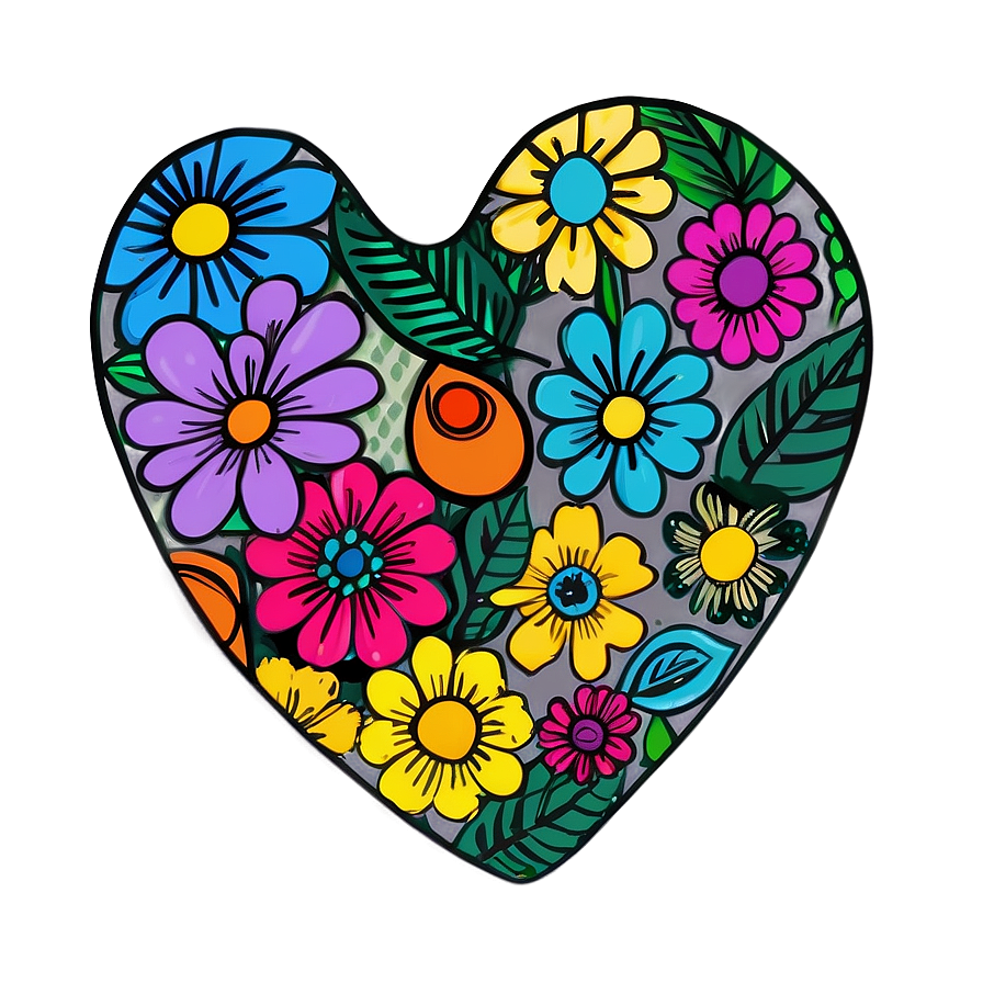 Floral Heart Doodle Png Jwf74