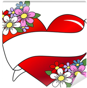 Floral Heart Love Tattoo Design