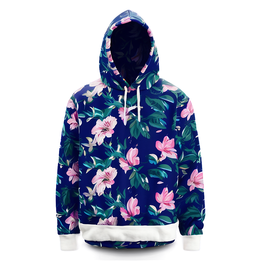 Floral Hoodie Strings Png Dxh