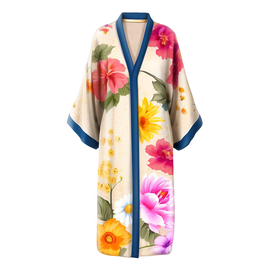 Floral Kimono Robe Png Eym