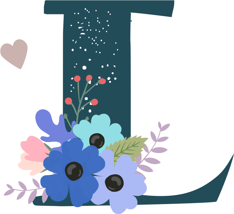 Floral Letter L Illustration