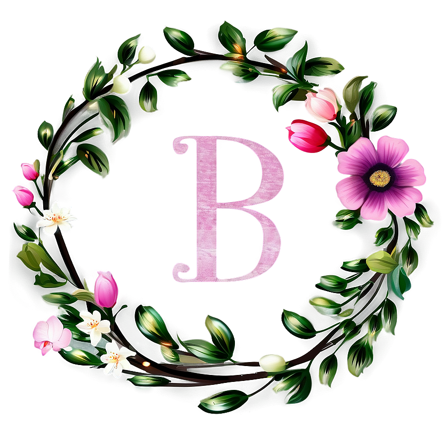 Floral Letter Monogram Png 05062024