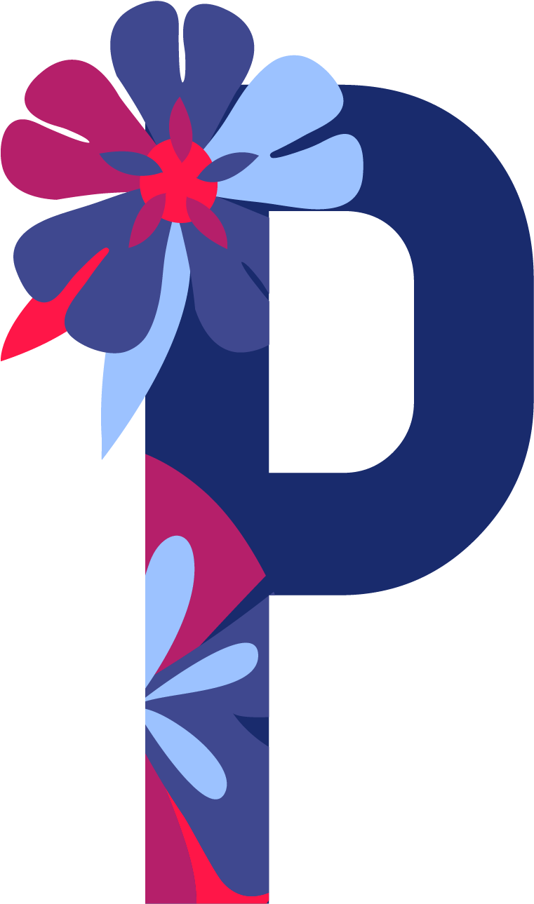 Floral Letter P Design