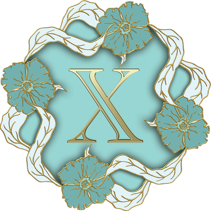 Floral Letter X Design