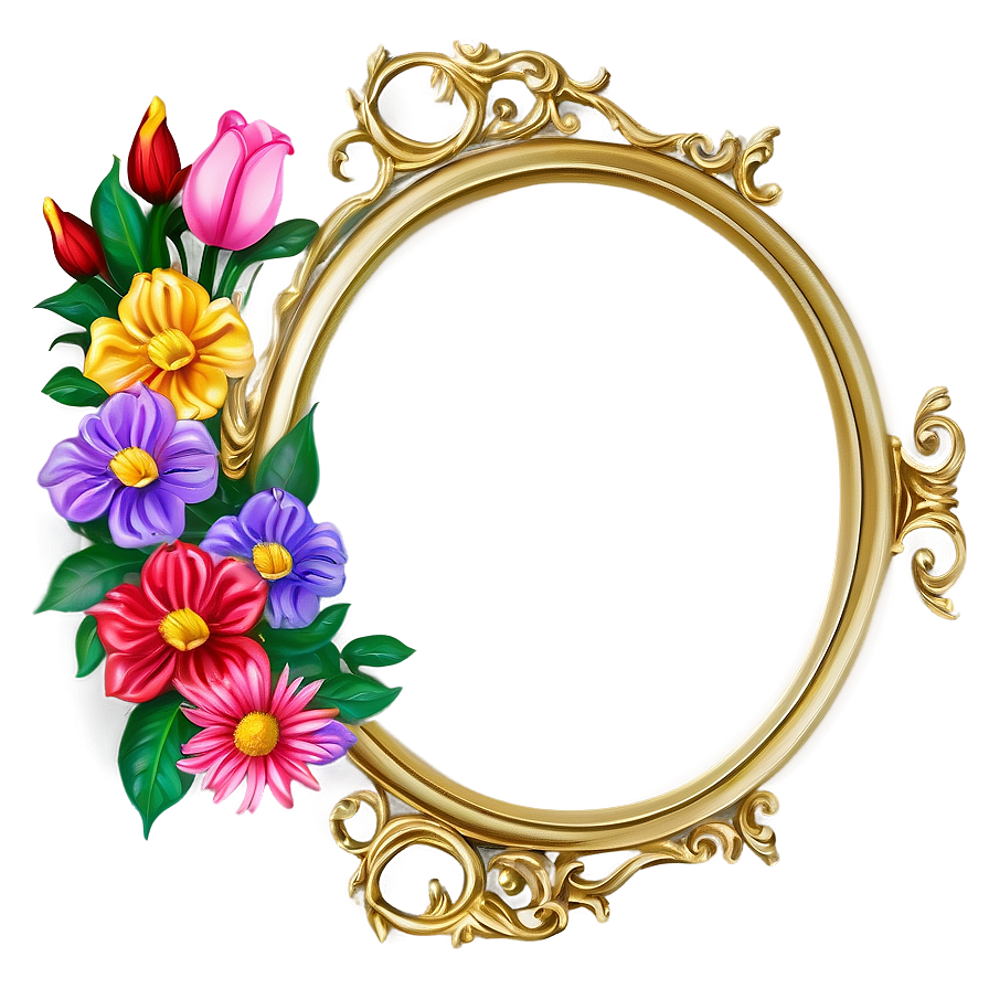 Floral Mirror Frame Png 80