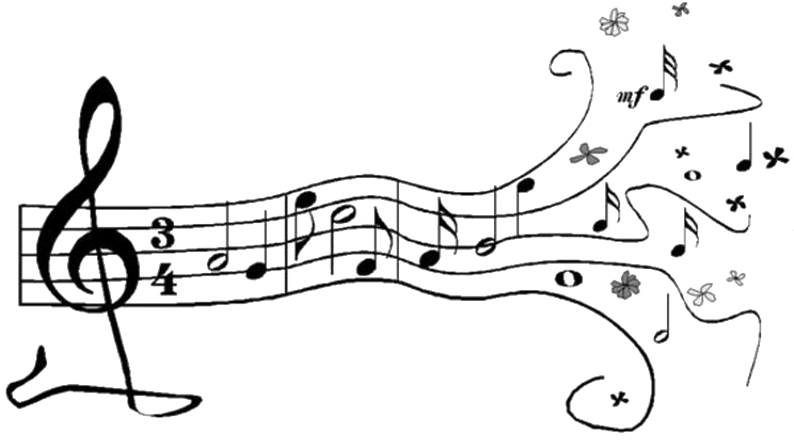 Floral Music Notes Design