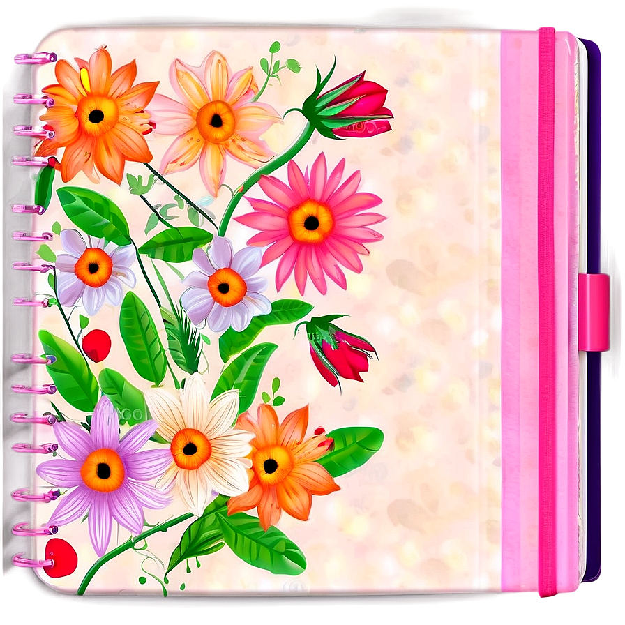 Floral Notebook Cover Png Lld37