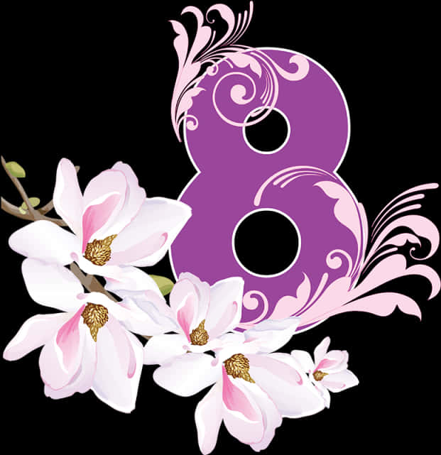 Floral_ Number_ Eight_ Graphic