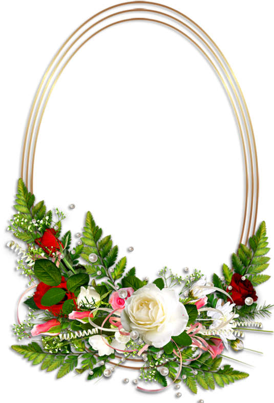 Floral Oval Frame Design