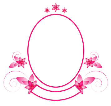 Floral Oval Frame Graphic