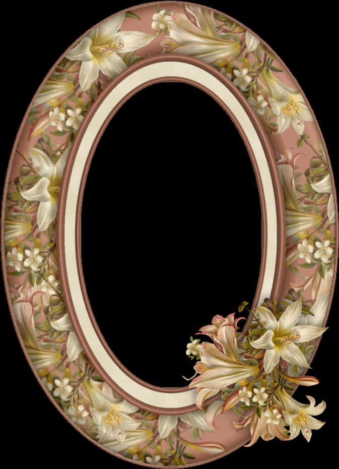 Floral Oval Photo Frame