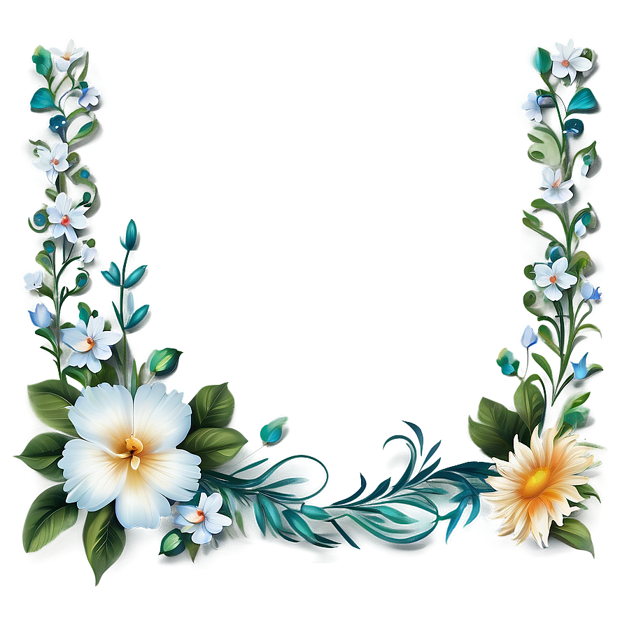 Floral Pattern Border Png Ocl