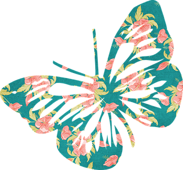 Floral Pattern Butterfly Art