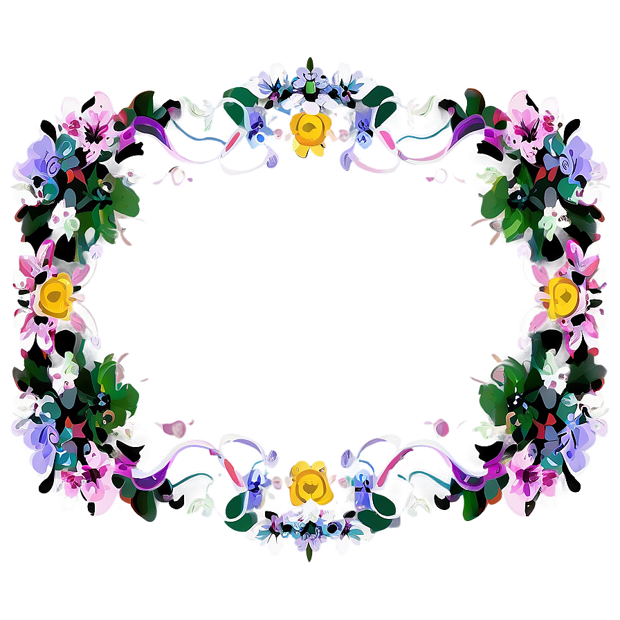 Floral Pattern Frame Png Kbf65