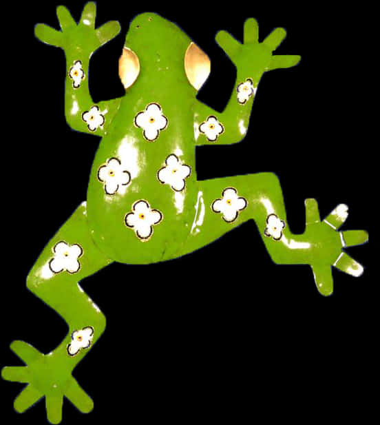 Floral Pattern Green Frog