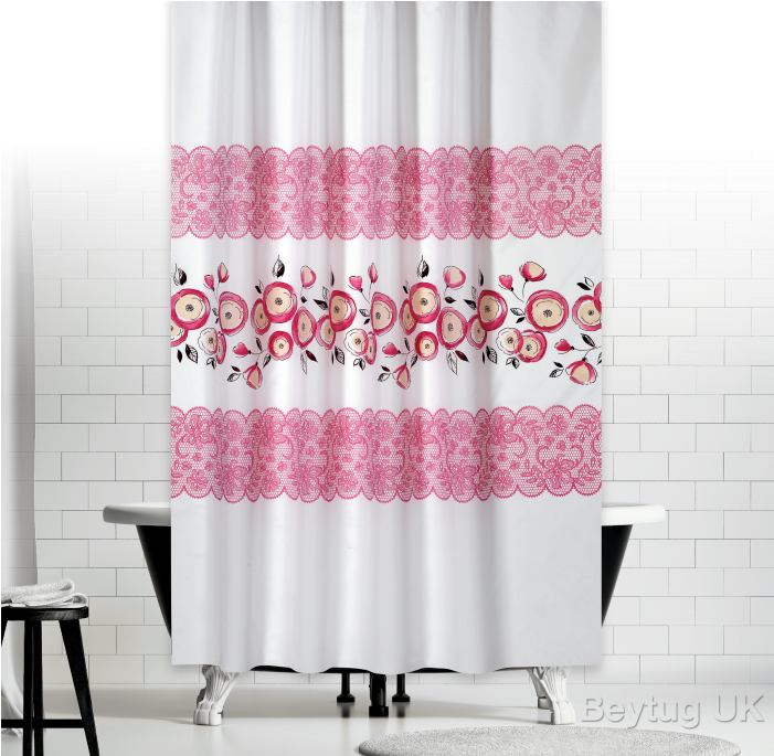 Floral Pattern Shower Curtain Design