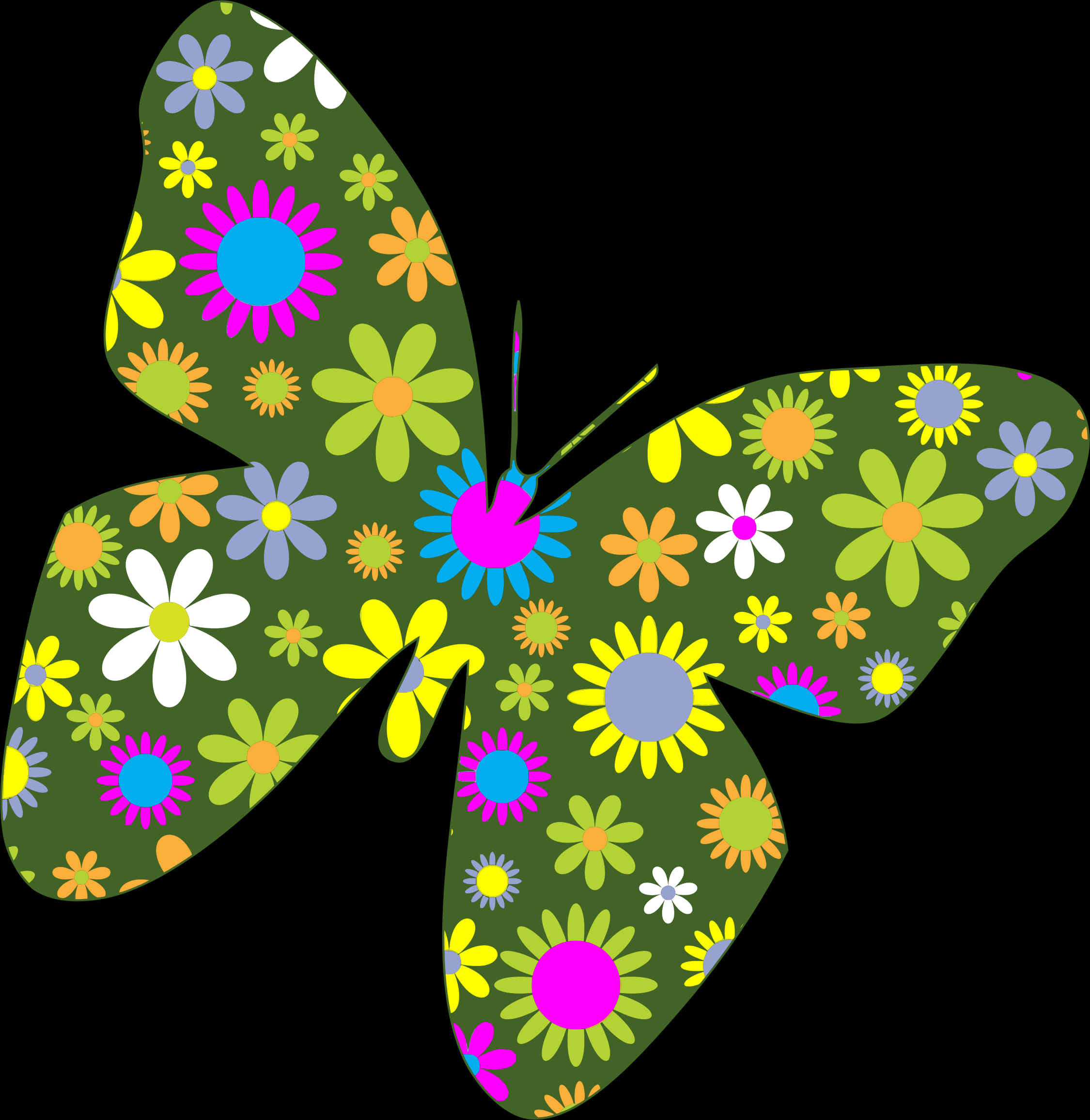 Floral Patterned Butterfly Illustration