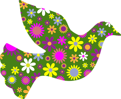 Floral Patterned Retro Dove