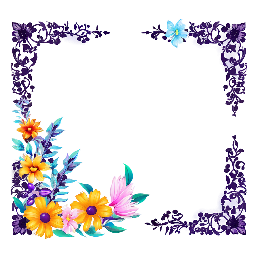 Floral Photo Border Png Fnp35