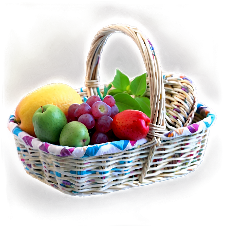 Floral Picnic Basket Png 06122024