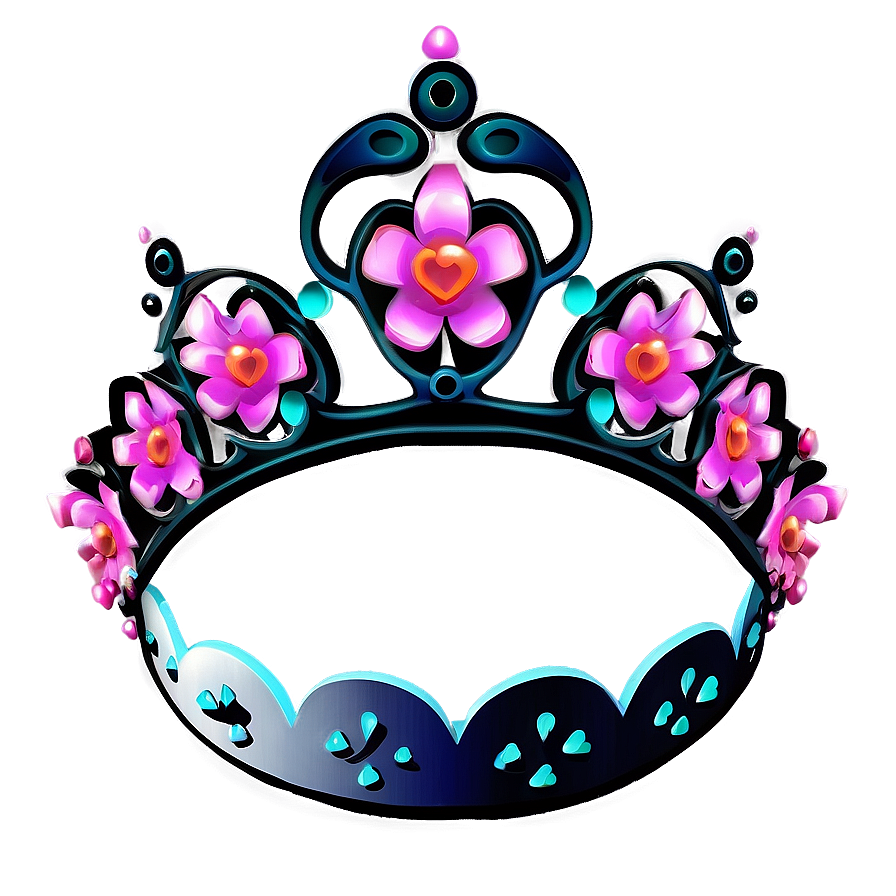 Floral Princess Crown Design Png 64