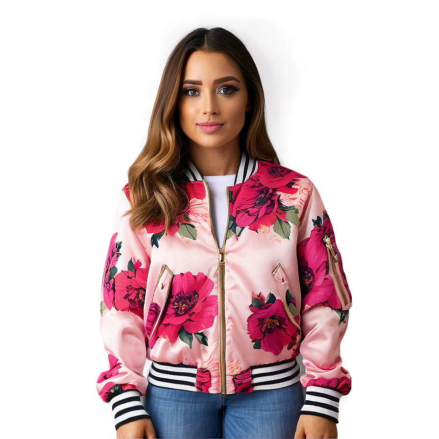 Floral Print Bomber Jacket Png Ona18