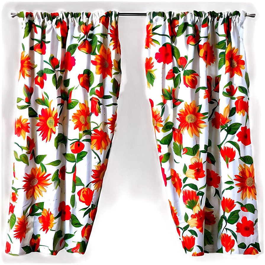 Floral Print Curtain Png 05252024