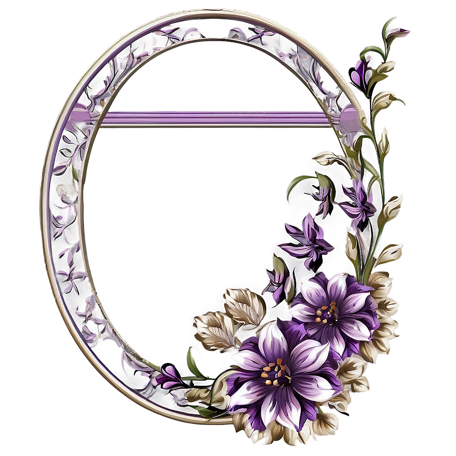 Floral Purple Frame Border Png 19