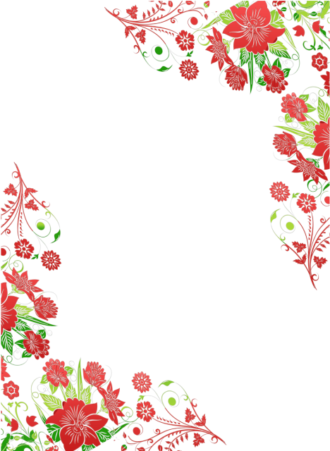 Floral Red Border Design