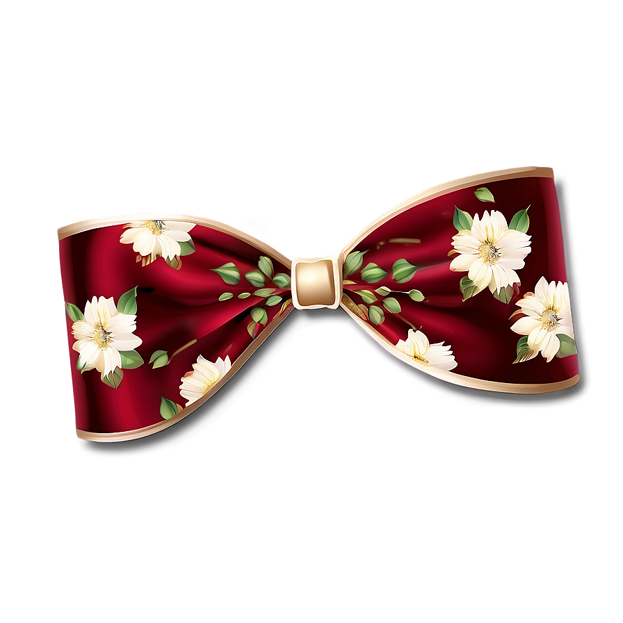 Floral Red Bow Png Pbw