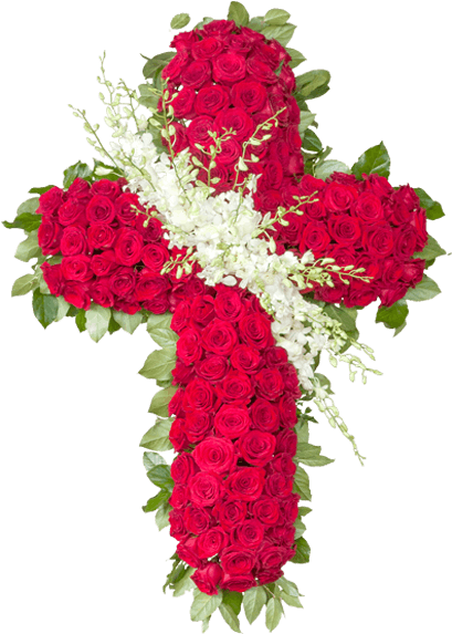 Floral Red Cross Design