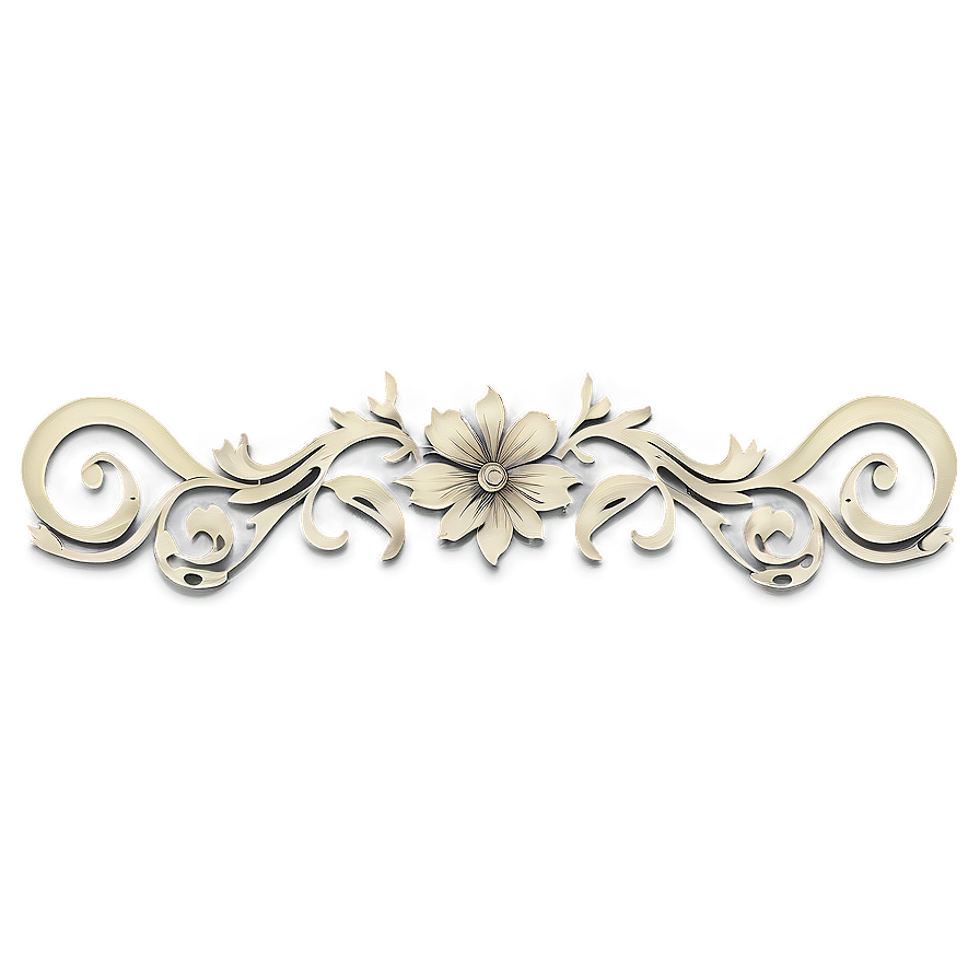 Floral Scroll Decorative Line Png 23