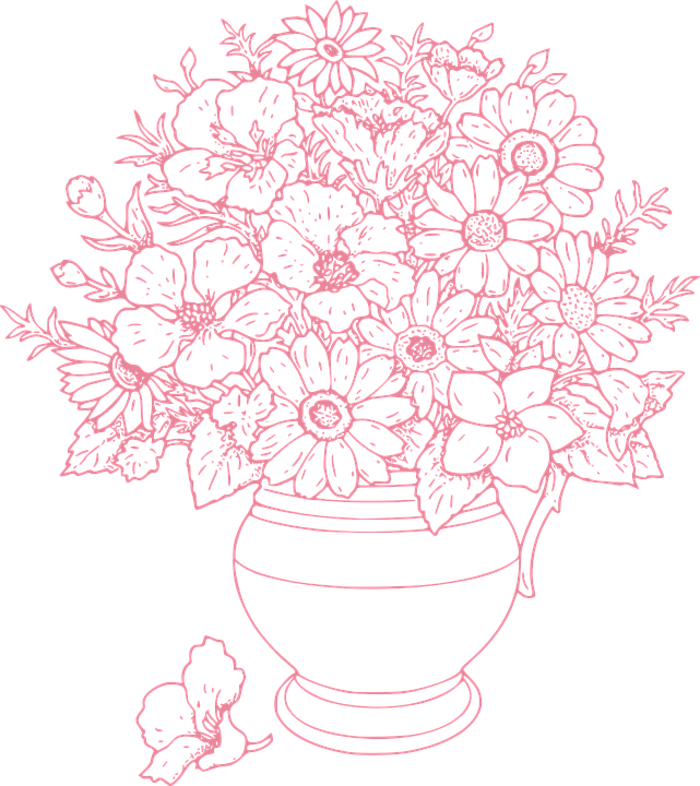 Floral Sketchin Vase