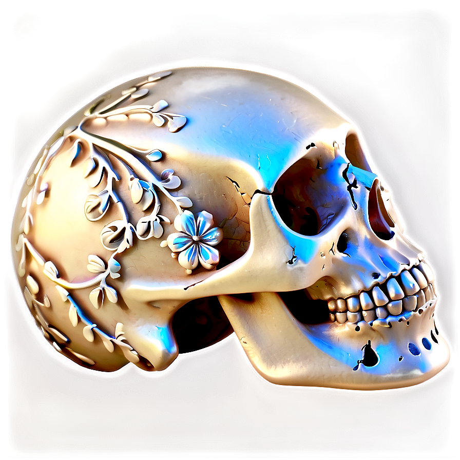 Floral Skull Decoration Png B