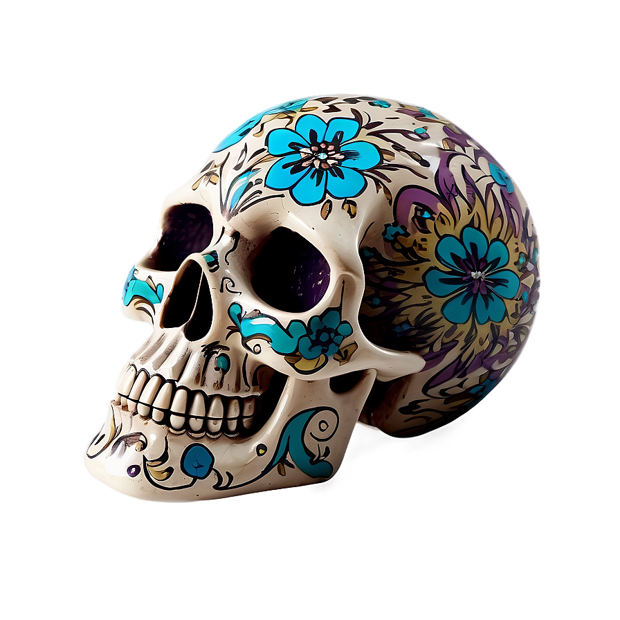 Floral Skull Decoration Png C