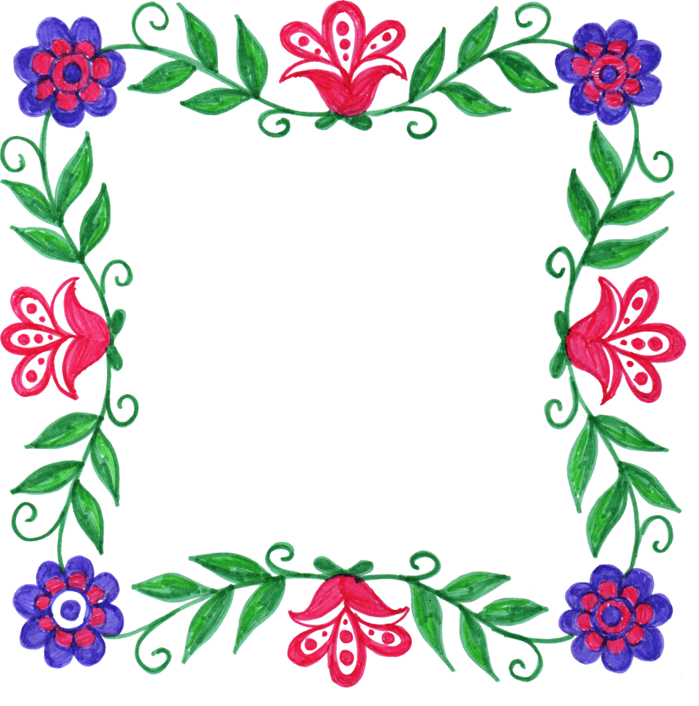 Floral Square Frame Design